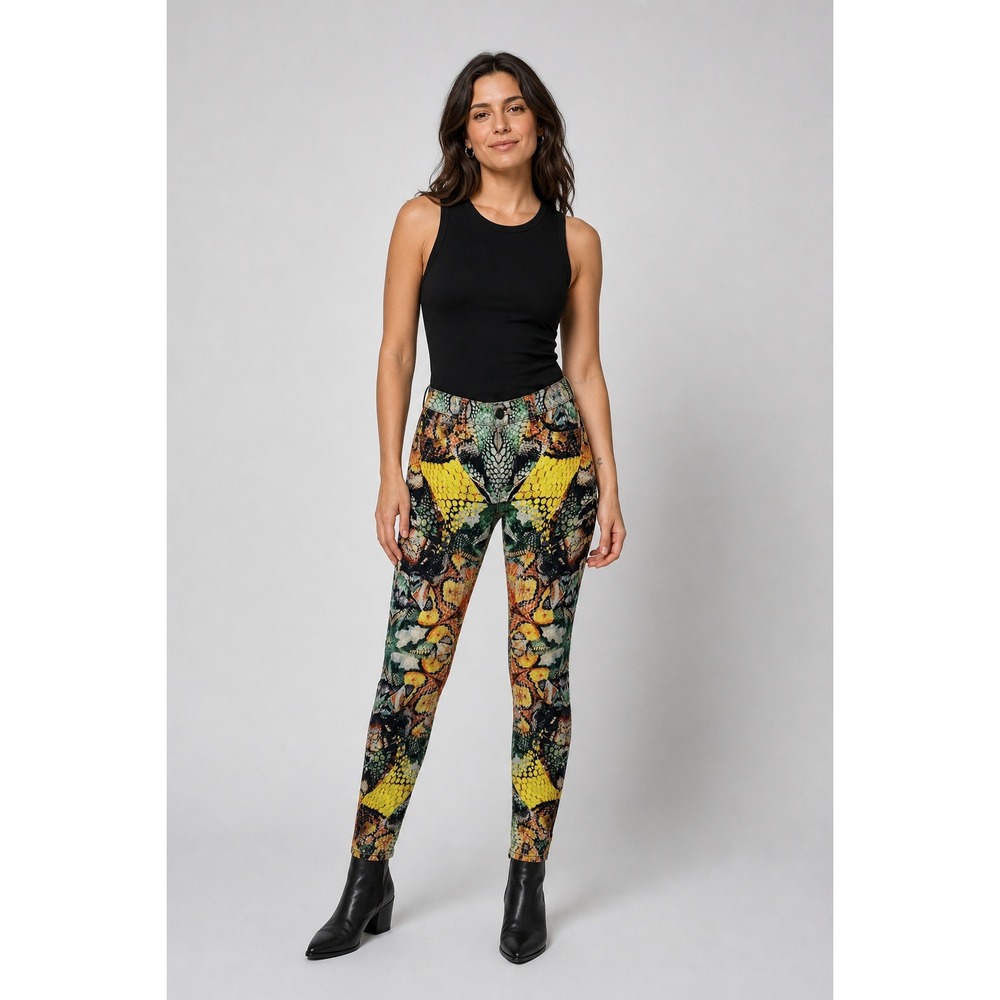 Hudson Nico Super Skinny Midrise Jeans 27 Multicolor Snakeskin Print Whimsigoth